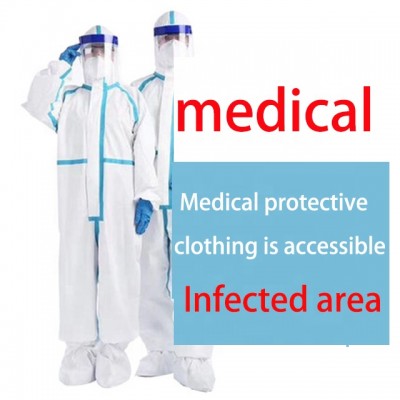 Factory price coverall protective suit  Waterproof Dust proof Protective Isolation Clothing medical protective coverall